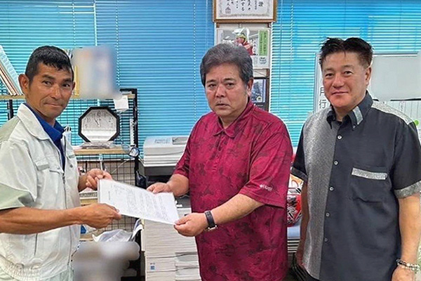 喜屋武力県議を通じて県へ要請